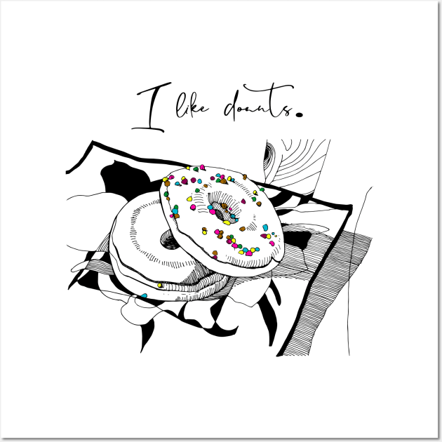 I love donuts. Contrast still life. Wall Art by ElizabethArt